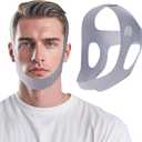 OHELEEP Anti Snore Chin Strap for CPAP Users, Snore Stopper Adjustable, Chin Strap for Sleeping Comfortable Stop Snoring Solution, Anti Snoring Devices Breathable and Reusable, Gray, M