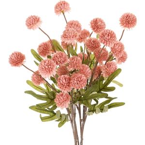 3-Pack Artificial Chrysanthemum Ball Flowers, Faux Chrysanthemum Silk Bouquets Real Touch Faux Flowers for Home/Wedding/Christmas/Party