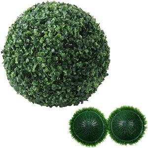 Artificial Boxwood Balls,1 Pcs Artificial Plant Topiary Ball,UV Resistant Decorative Greenery Sphere,Faux Boxwood Decorative Balls for Balcony,Garden,Green Plant Balls,Wedding Decor (14 in)