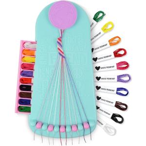 Choose Friendship, My Friendship Bracelet Maker, an American Original | 20 Pre-Cut Threads - Makes Up to 8 Bracelets | Craft Kit, Kids, Bracelet Making Kit, Jewelry-Making Kit, Gifts for Girls 8-12