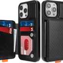 GUERNICA for iPhone 15 Pro Max (6.7") Wallet Case with Card Holder, RFID Blocking for Women Men, Kickstand Shockproof Phone Case for Apple 15 Pro Max, A - Black