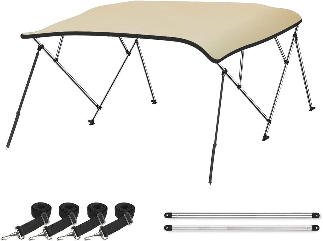 Naviskin 10 Optional Colors Available 3-4 Bow 13 Different Size Bimini Top Cover Includes Mounting Hardwares,Storage Boot with 1 Inch Aluminum Frame