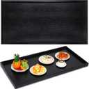 Mumufy 40 x 20 Inch Rectangle Walnut Wood Ottoman Tray Natural Handmade Decorative for Tea Coffee Classic Wooden Walnut Serving Living Room Cafe (Black)