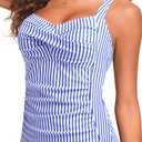 Daci Womens Underwire Tankini Tops Tummy Control Swim Top Only | Removable Pad, Twist Front, Adjustable Straps, Bathing Suit Top No Bottom (L)