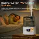 BOXING 4.5L Warm and Cool Mist Ultrasonic Humidifier for Bedroom Large Room, Top Fill Essential Oil Diffuser with Remote, Auto Shut-Off Quiet Sleep Mode, Humidistat, Timer, BPA-Free, 45H Runtime