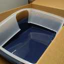 IRIS USA XX-Large Side Entry Cat Litter Box, Open Top Extra Large Litter Box for Big Cats and Multi-Cat Households, High Sided Scatter Shield, Easy to Clean, 30" L x 20" W x 14" H, Navy