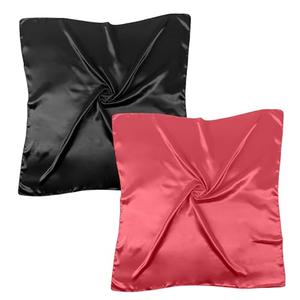 Pack Of 2 Pukavt 2 Pack 35" Satin Head Scarf for Women Large Square Hair Scarf Silk Like Neck Scarves Fashion Breathable Bandana Scarf for Hair Wrapping and Sleeping