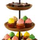Acacia Wood 3-Tier Display Stand  Rustic Cupcake Tower, Multi-Layer Dessert & Appetizer Server, Cheese & Food Stacker, Wooden Buffet Tray for Parties & Grazing Tables
