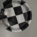 Marble Spoon Rest for Stove Top, Checkered Kitchen Utensil Holder, Coffee Bar Accessory, White Black