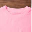 RoseSeek Girl's Letter Bow Graphic Tees Short Sleeve Crewneck Cute Shirts for Teen Girls Trendy (Pink)