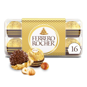 Pack Of 2 Ferrero Rocher, Premium Milk Chocolate Hazelnut, Individually Wrapped, Chocolate Gift Box, 16 Count, 7 oz, Best By: 09/30/2025