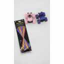 Two Toy fidget Monster trucks and 8 CT Pack of Glow in the dark Glow Sticks