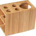Bamboo Naturals Toothbrush Holder, Stores 4 Toothbrushes and 1 Toothpaste, Made of 100% Sustainable Bamboo, Stylish Bathroom Organizer Accessory, Easy to Clean and Odor Resistant