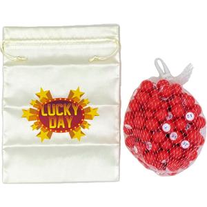 Tapp Collections Raffle Balls Number Set (#1 - 100 Balls and Cream Satin Bag)