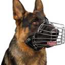 BRONZEDOG Wire Dog Muzzle German Shepherd for Medium Large Dogs Adjustable Durable Metal Basket for Biting Chewing Barking (M)