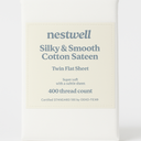 Nestwell TWIN Cotton 400TC White Flat Sheet
