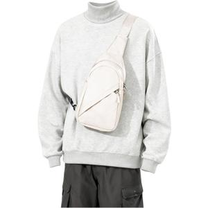 SEAFEW White Sling Crossbody Bag for Men Women, Tactical Backpack Shoulder Daypack Mini Anti-Theft Cross Body Motorcycle Chest Bags, Small One Strap Fanny Back Pack for Casual Travel Hiking Sport Gym (Beige)