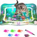 Interactive Cat Toy for Indoor Cats, Upgraded Cat Water Mat, Thickened Water Sensory Play Mat with Fish, Enrichment Stimulating Toy for Bored Adult Kitten Cats to Exercise, Hunting