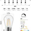 Svater 96 FT Outdoor String Lights 2W, Patio Light for Outside with 32 Antique S14 Plastic LED Bulbs, IP65 Waterproof Hanging Cafe Market Lighting, ETL-Listed Dimmable Warm White 2700K (48 FT x 2)