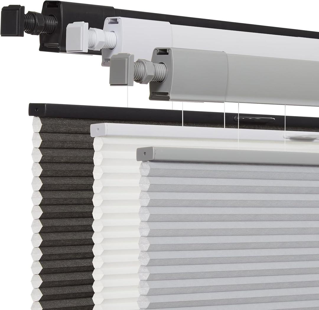 No Drill No Tools Cellular Shades for Windows, Top Down Bottom Up Honeycomb Blinds, Light Filtering Cordless Blinds for Indoor Windows, Easy to Install,Light Filtering-Grey, Custom Size