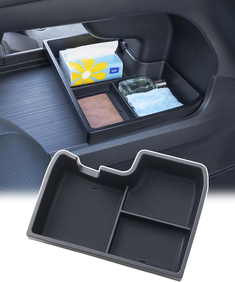 TOPINSTALL New Console Bottom Organizer Compatible with 2021-2025 Toyota Sienna Accessories, Lower Center Console Tray Interior Storage Box with Multiple Compartments