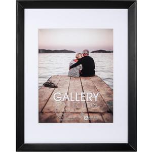 Malden International Designs 8x10 11x14 Black Wedge Matted Picture Frame, White