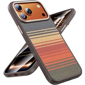 Maledan for iPhone 17 Pro Case - Ultra Slim Case for iPhone 17 Pro with Caseless Feel[Camera Control][Fit for Magsafe]Shockproof Magnetic iPhone 17Pro Phone Case, TPU & 1500D Aramid Carbon Fiber Woven (Sunset)