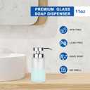 Glass Soap Dispenser Bathroom, 11oz Liquid Hand Lotion Refillable Soap Dispenser with Rust-Proof Plastic Pump for Kitchen
