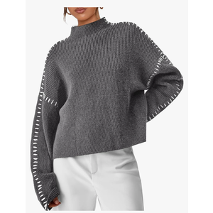 PRETTYGARDEN Women's Chunky Knit Sweaters 2026 Fall Long Sleeve Mock Neck Oversized Pullover Tops Winter Fashion Clothes