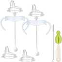 4 Pack Replacement Silicone Nipples Compatible with Philips Avent Natural Response Baby Bottle, Replacement Soft Spout for Sippy Cup, Easy Transition from Bottle to Cup (Flow 5, Standard Flow)