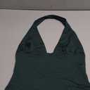 TiulZial Womens Backless Halter Tops Deep V Neck Sexy Crop Tank Top Open Back Sleeveless Slim Fit Y2k Summer Tops (Small, Dark Green)