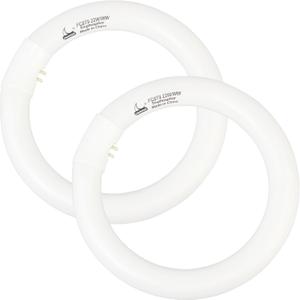CHKADAWA FC8T9/KB 22W Round Light Bulb, 8 Inch T9 22 Watt Circular Fluorescent Light Bulbs, Replacement Circline Fluorescent Lamp, Warm White 3000K 1400 Lumens, G10q 4 Pin Prong, 2 Pack