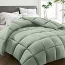 HYLEORY All Season Twin Size Bed Comforter - Cooling Down Alternative Quilted Duvet Insert with Corner Tabs - Winter Warm - Machine Washable - Sage Green