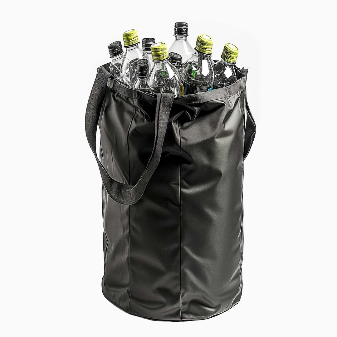 Removeable Reusable Inner Bag for 26 Gallon 100L Recycle Bin Made from recycled plastic bottles, environmentally friendly and sturdy, for recycling Bottle Can Glass Waste Plastics Stickers, Black