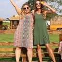 AUSELILY Women's Summer Dress Sleeveless Floral Mini Dresses with Pockets Bohemian Dress 2025 New (Black, L)