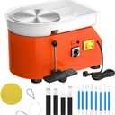 Pottery Wheel Pottery Forming Machine 25CM 350W Electric Pottery Wheel with Foot Pedal DIY Clay Tool Ceramic Machine Work Clay Art Craft (Orange)