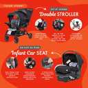 Baby Trend Double Stroller with 2 EZ-Lift Plus Infant Car Seats, Sit N' Stand, Stormy - Portable and Lightweight Stroller Duo and Car Seat Travel System Tandem