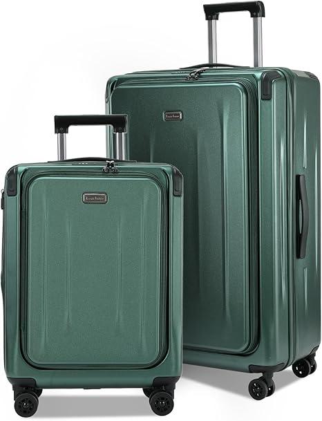 LOUIS KAISER Carry On Luggage, 20 Inch Top Opening Aluminum Frame Lightweight Airline Approved ABS+PC Hard Shell Suitcases with Silent Wheels, TSA Lock, Front Pocket & Wet-dry Separated Six-piece Set