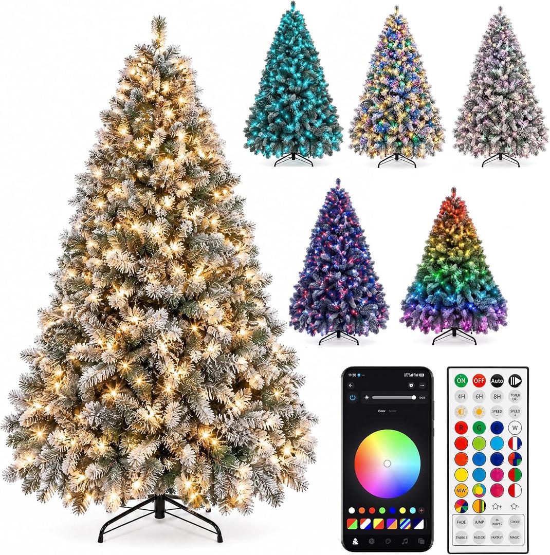 Dazzle Bright 6 FT Smart RGB Pre-Lit Christmas Tree with Remote & APP