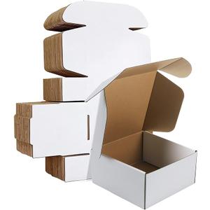 Shipping Boxes Set of 28,White Corrugated Cardboard Box Literature Mailer for Mailing Packing Gifts Small Business (8 X 8 X 6 inches)