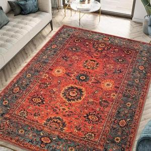 Keen Home Design 5x7 Rug - Machine Washable Area Rug with Non-Slip Backing, Ideal for Living Room, Dining Room, Bedroom - Vintage, Easy Clean, Durable, Low Pile Rug - (5' x 7')