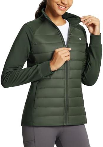 baleaf Women's Running Jacket Winter Lightweight Water Resistant Puffer Coat Fall Cold Weather Hiking Zip Pockets, XL
