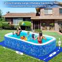 Nattork Inflatable Pool for Kids and Adults, 102" x 63" x 22" Family Full-Sized Inflatable Swimming Pool,Durable Thickened Above Ground Blow Up Pool for Kids Pools for Backyard Indoor Outdoor Shark