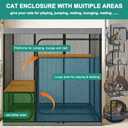Catio Outdoor Cat Enclosure 50" High Cat Playpen for Multiple Cats, LitaiL 3-Tier Portable Cat House with Mesh Kitten Cats Tent, Outside Cat Cage with Perches for Patio Deck Balcony Large Cat Kennel