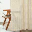 jinchan Linen Boho Curtains for Living Room Semi Sheer Curtains for Bedroom 84 Inches Long Herringbone Printed Farmhouse Drapes, Rod Pocket Window Treatment Curtain Set of 2 Panels Yellow on Linen
