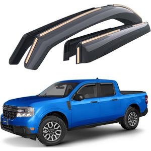 Goodyear Shatterproof in-Channel Window Deflectors for Ford Maverick 2022-2025, Rain Guards, Window Visors for Cars, Vent Deflector, Car Accessories, 4 pcs - GY007982