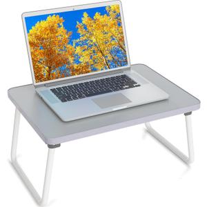 Lap Desks Laptop Tray for Bed or Couch,Portable Breakfast Serving Tray with Folding Legs,Foldable & Lightweight Mini Table, Laptop Stand for Working, Reading and Writing,Gray