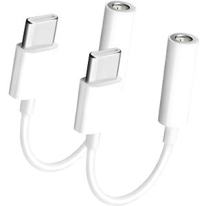 Seulliya 2 Pack USB Type C to 3.5mm Female Headphone Jack Adapter, USB C to Aux Audio Dongle Cable Cord Compatible with iPhone 16 Pro 15 Pro Max, Max,iPad Pro,MacBook, Galaxy S24 S23 S22