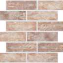 8-Pack 3D Faux Brick Acoustic Wall Panels, 11.8" x 11.8" PET High Density Soundproof & Noise Cancelling Felt Tile with 48 Adhesive Tabs, Sound Absorbing Panels for Home Office, Rustic