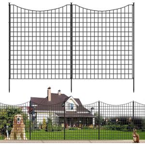 12 Panels Garden Fence Animal Barrier, 33 in(H) X 26 ft(L) Dog Fence Outdoor for Yard, Tall Metal Fencing with Ground Stakes, Temporary Fencing for Dog, Rabbits, and Patio Border